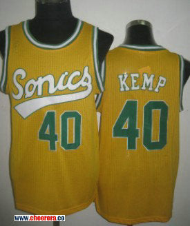 Shawn Kemp Oklahoma City Thunder yellow jersey