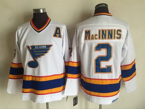 Al MacInnis St. Louis Blues white Throwback jersey