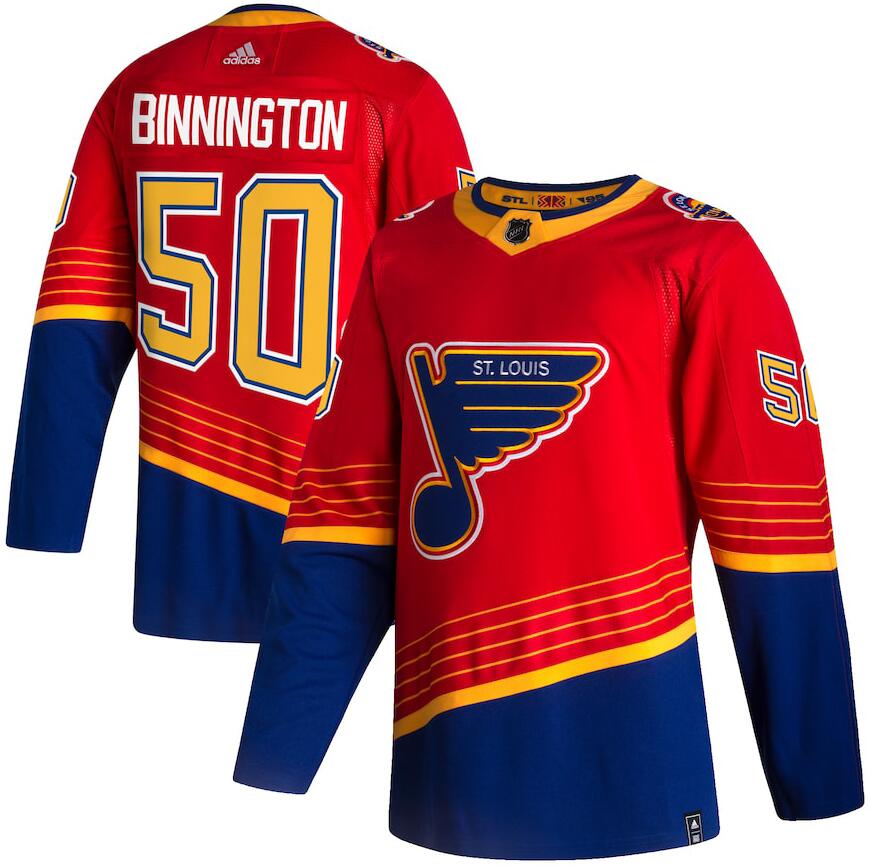 Jordan Binnington St. Louis Blues red Reverse Retro jersey