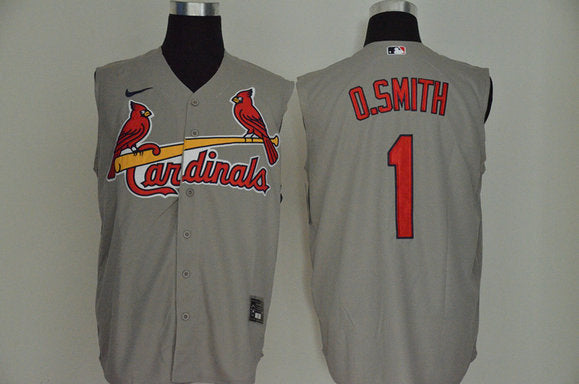 O.Smith St. Louis Cardinals gray jersey