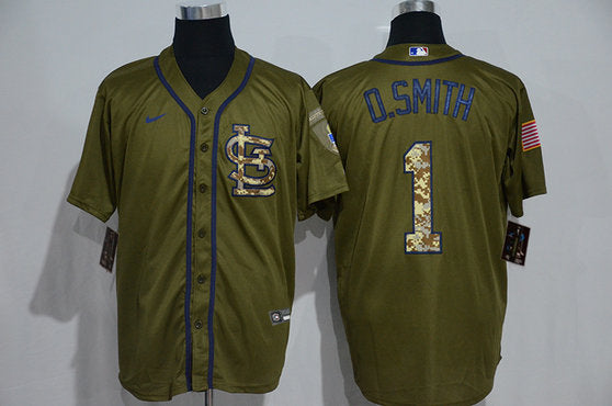 O.Smith St. Louis Cardinals olive jersey