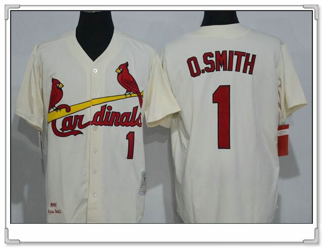 Ozzie Smith St. Louis Cardinals cream Cooperstown jersey