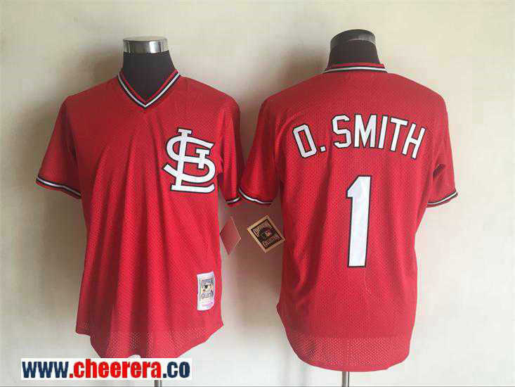 Ozzie Smith St. Louis Cardinals red Cooperstown jersey