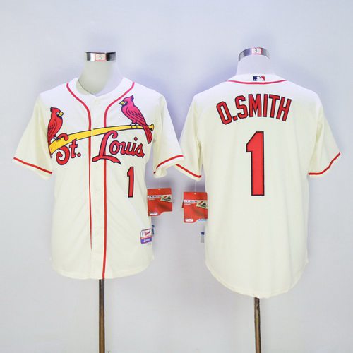 Ozzie Smith St. Louis Cardinals cream jersey