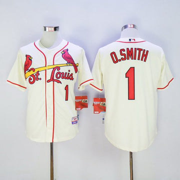 Ozzie Smith St. Louis Cardinals cream jersey