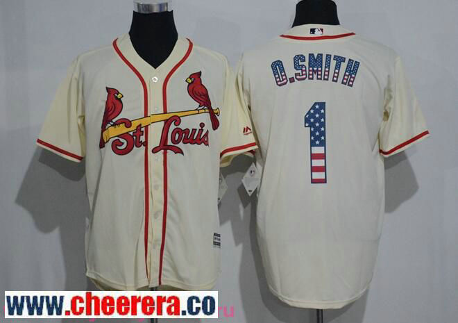 Ozzie Smith St. Louis Cardinals cream Fashion jersey