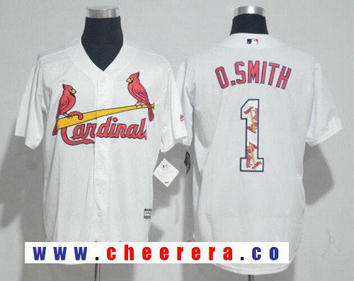 Ozzie Smith St. Louis Cardinals white jersey