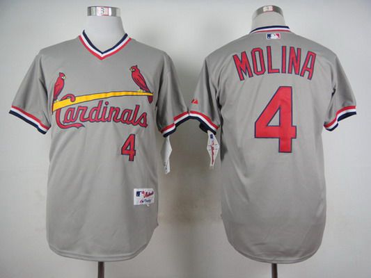 Yadier Molina St. Louis Cardinals gray jersey