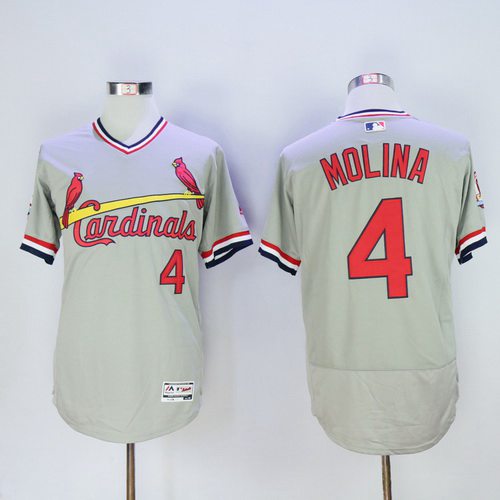 Yadier Molina St. Louis Cardinals gray jersey