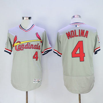 Yadier Molina St. Louis Cardinals gray jersey