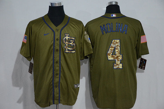 Yadier Molina St. Louis Cardinals olive jersey