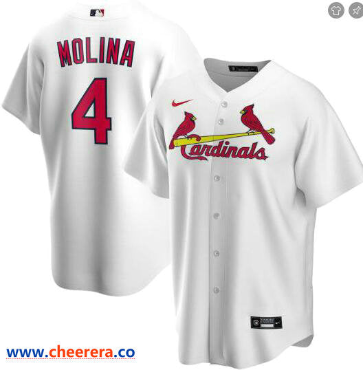 Yadier Molina St. Louis Cardinals white jersey