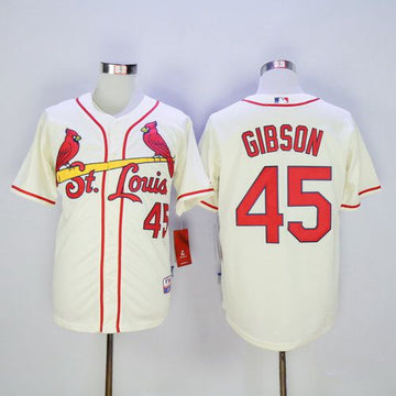 Bob Gibson St. Louis Cardinals cream jersey
