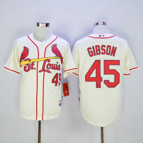 Bob Gibson St. Louis Cardinals cream jersey