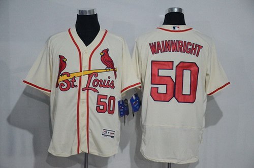 Adam Wainwright St. Louis Cardinals cream jersey