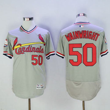 Adam Wainwright CreamGray Pullover St. Louis Cardinals jersey