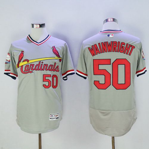 Adam Wainwright CreamGray Pullover St. Louis Cardinals jersey