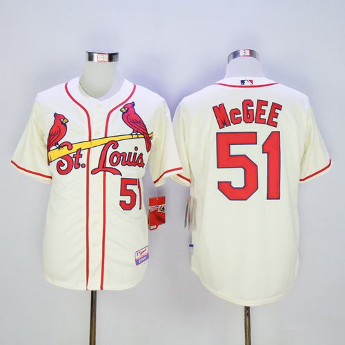 Willie McGee St. Louis Cardinals cream jersey