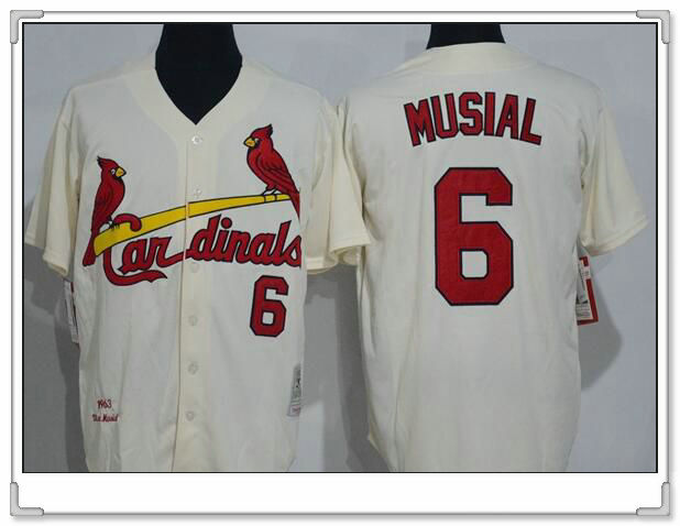 Stan Musial St. Louis Cardinals cream Cooperstown jersey