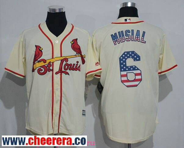 Stan Musial St. Louis Cardinals cream Fashion jersey