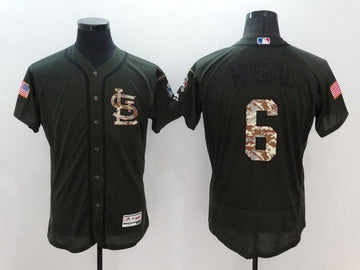 Stan Musial St. Louis Cardinals green Salute To Service jersey