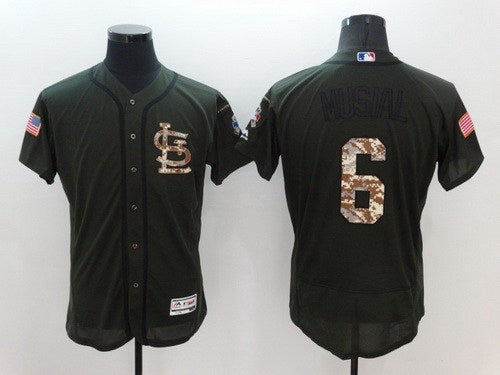 Stan Musial St. Louis Cardinals green Salute To Service jersey