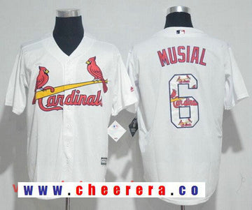 Stan Musial St. Louis Cardinals white jersey