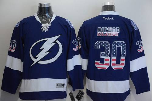 Ben Bishop USA Flag Tampa Bay Lightning blue Fashion jersey