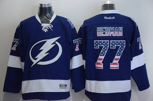 Victor Hedman USA Flag Tampa Bay Lightning blue Fashion jersey