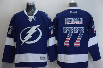 Victor Hedman USA Flag Tampa Bay Lightning blue Fashion jersey