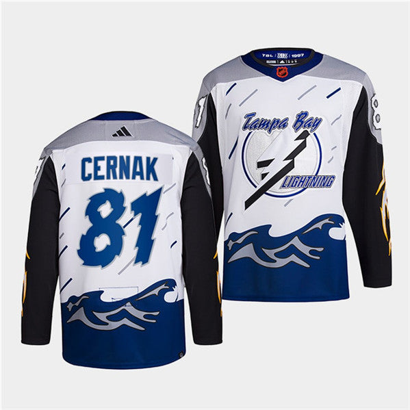 Erik Cernak Tampa Bay Lightning white Reverse Retro jersey