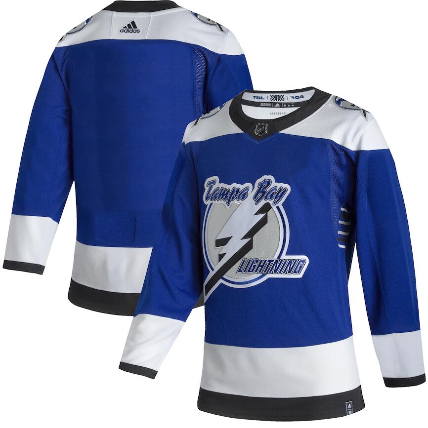 Custom Tampa Bay Lightning blue Reverse Retro jersey