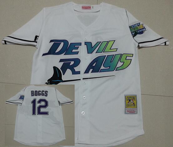 Wade Boggs Mesh BP Tampa Bay Rays white Throwback jersey
