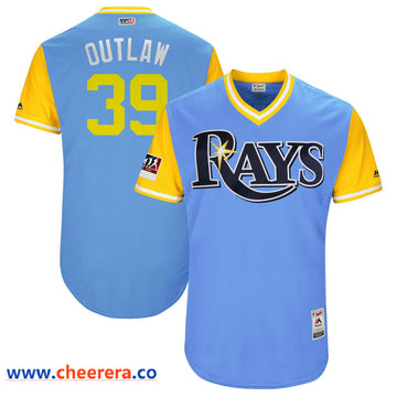 Kevin Kiermaier Outlaw Majestic Tampa Bay Rays blue-yellow Authentic jersey