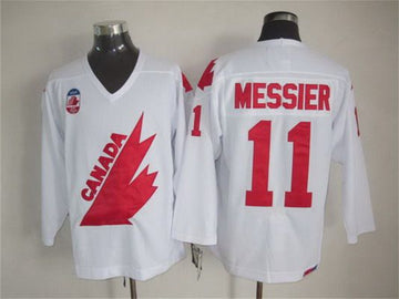 Mark Messier Team Canada white Throwback jersey
