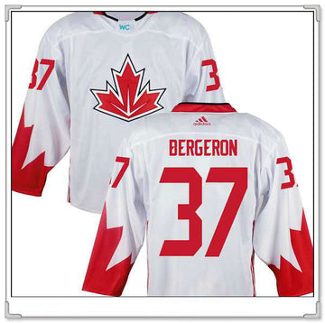 Patrice Bergeron Team Canada white Game jersey