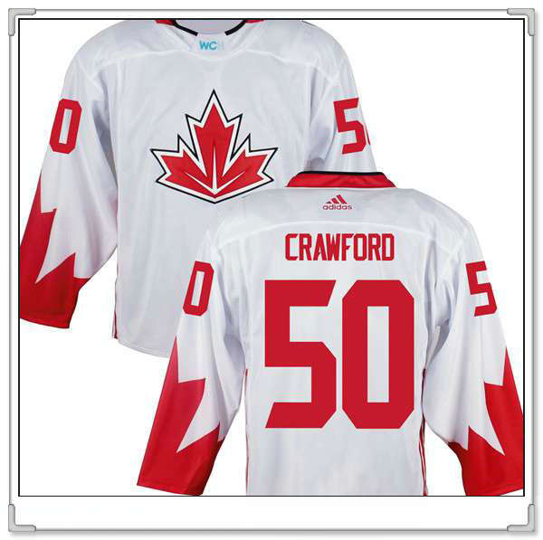 Corey Crawford Team Canada white Game jersey