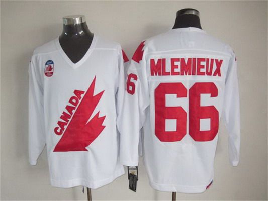 Mario Lemieux Team Canada white Throwback jersey
