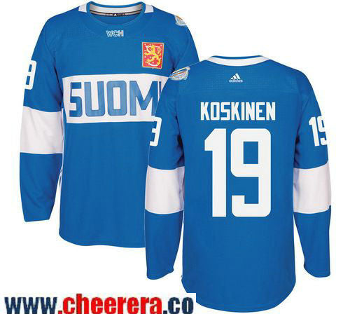 Mikko Koskinen Adidas Team Finland blue Game jersey