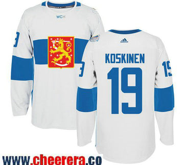 Mikko Koskinen Adidas Team Finland white Game jersey