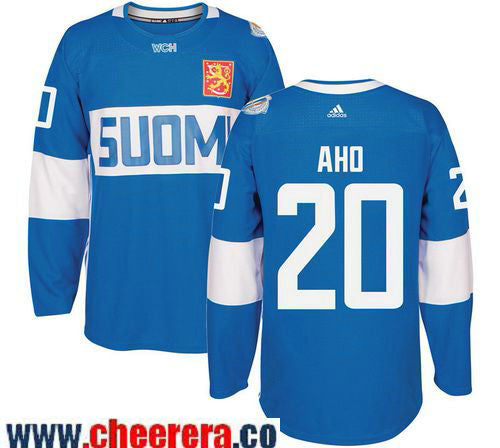 Sebastian Aho Adidas Team Finland blue Game jersey