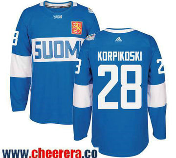 Lauri Korpikoski Adidas Team Finland blue Game jersey