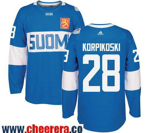 Lauri Korpikoski Adidas Team Finland blue Game jersey