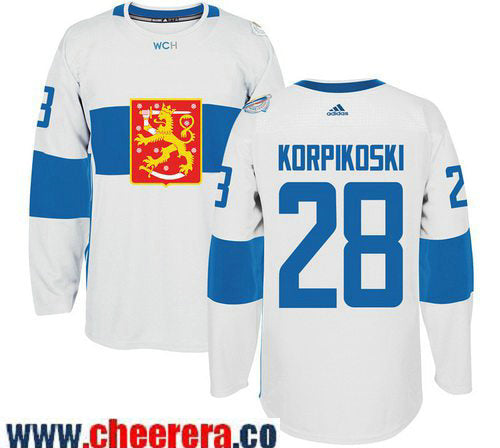 Lauri Korpikoski Adidas Team Finland white Game jersey