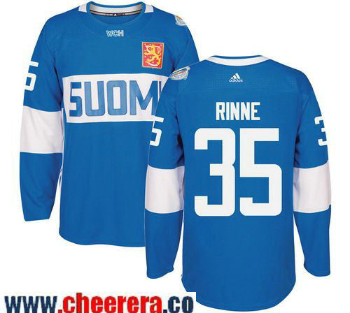 Pekka Rinne Adidas Team Finland blue Game jersey