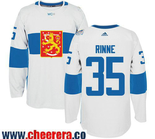 Pekka Rinne Adidas Team Finland white Game jersey