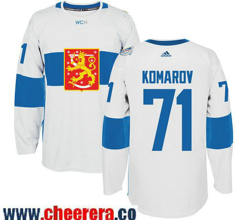 Leo Komarov Adidas Team Finland white Game jersey
