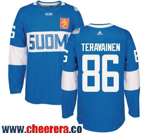 Teuvo Teravainen Adidas Team Finland blue Game jersey