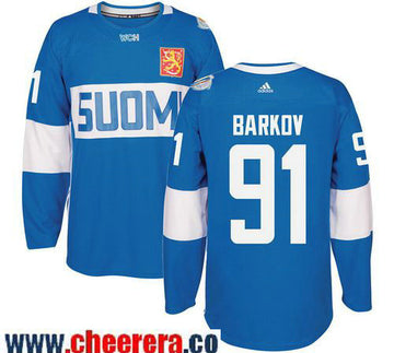 Aleksander Barkov Adidas Team Finland blue Game jersey