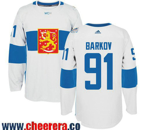 Aleksander Barkov Adidas Team Finland white Game jersey